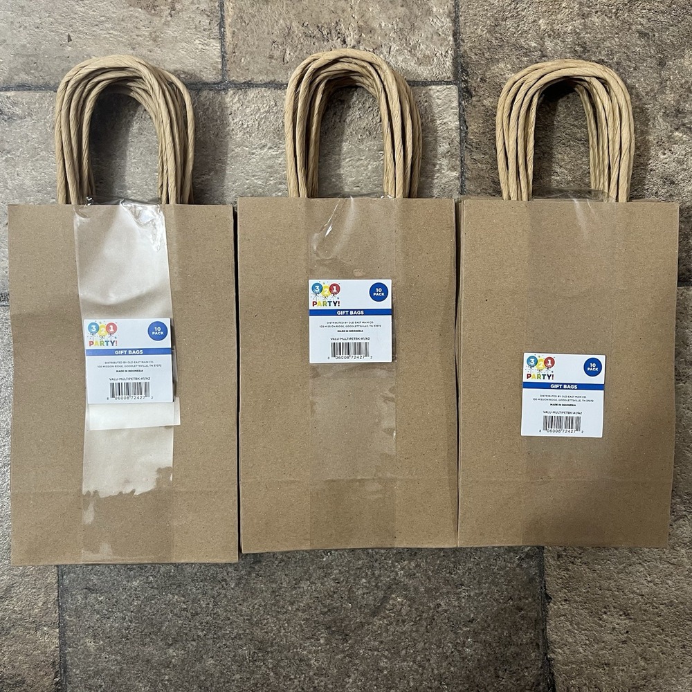 Brown Gift Bags Small 8 X 5 3-10 Packs Holiday Gift Bags Crafts 321 Party